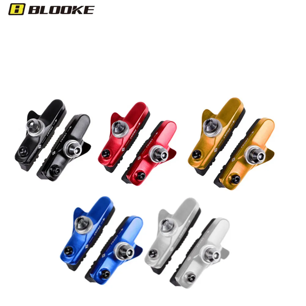 

1pair Road Bike Brake Block Pads Cycle Brake Caliper Shoe Pads Blocks C Brake Bike V Brake Holder Pads Rubber Sheet Replacement