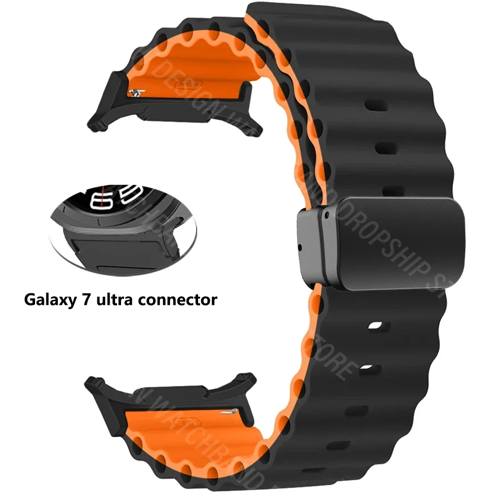 Silikonowa bransoletka Ocean Loop do zegarka Samsung Galaxy Ultra 47 mm Magnetyczny męski pasek SAMSUNG GALAXY ULTRA 47MM No Gaps Band