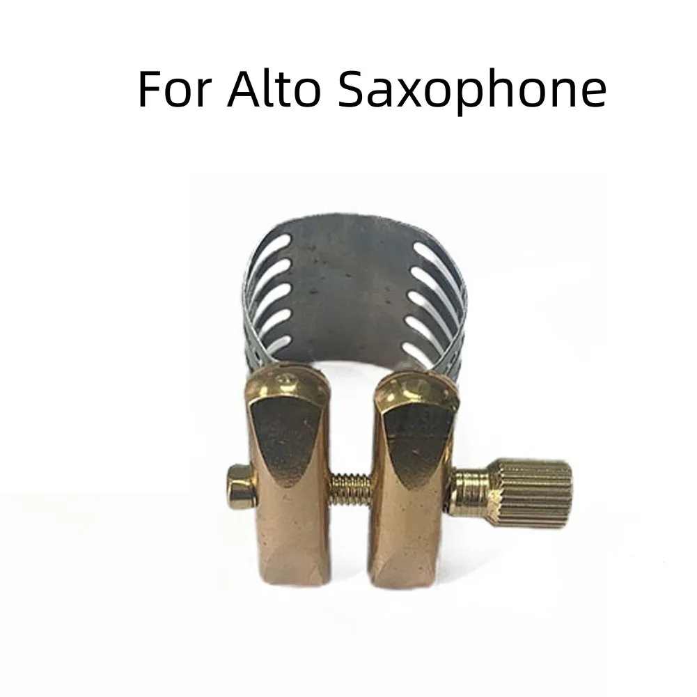 

1 шт. Лигатура для саксофона прочный металлический зажим крепеж для сопрано Alto мундштук для саксофона-тенора Регулируемый зажим Sax аксессуар