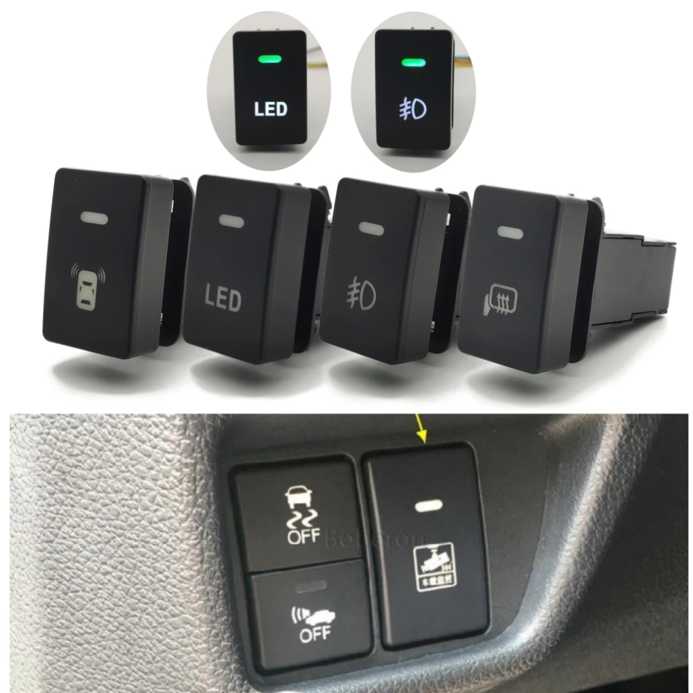 

Автомобильный радар, зеркальный нагревательный элемент, противотуманная модель, кнопочный переключатель с проводом для Honda Civic CRV 2017 2018 2019 ...