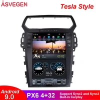 12 1 tesla style android 9 0 car radio player for ford explorer 2011 2016 headunit multimedia gps navigation audio radio stereo