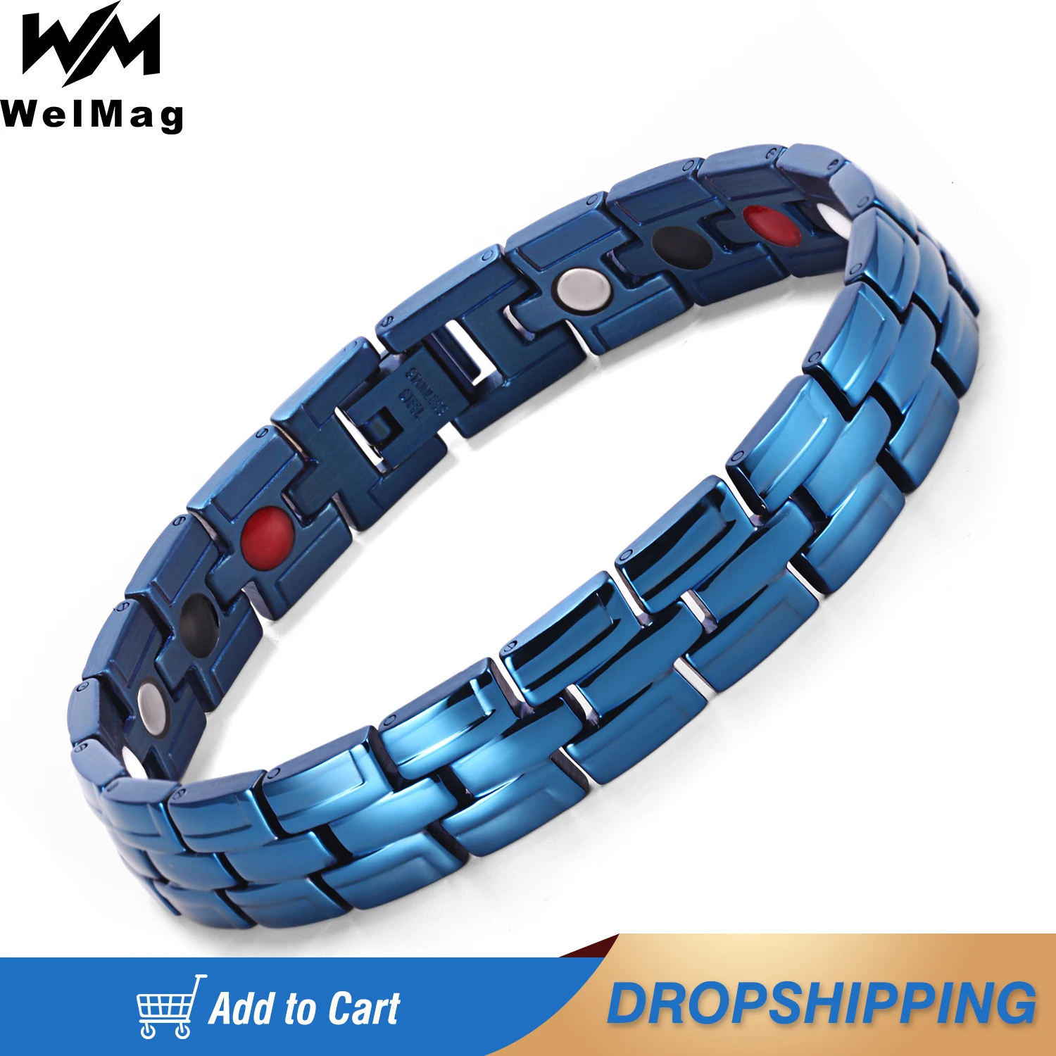 Браслеты WelMag мужские из нержавеющей стали излечающие магнитные энергетические