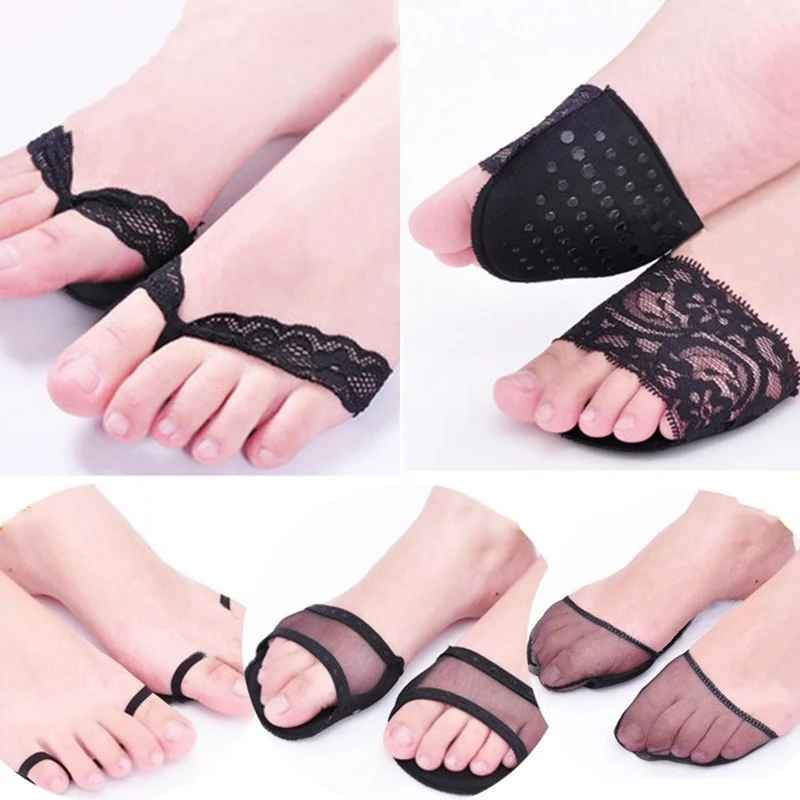1 Pair Fashion Back Skin Color Lace Women Forefoot  Insoles High Heels Slipper Invisible  Non Slip Half Yard Pad Shoe Insoles