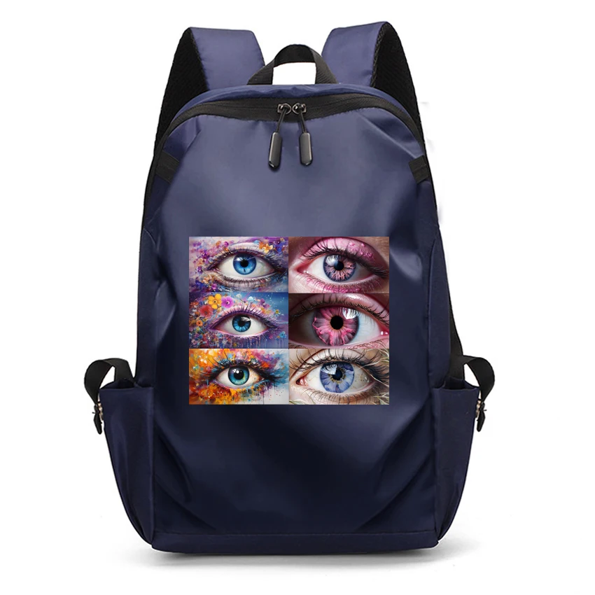 

Girl College Student Women Man Backpack Trendy Lady Laptop Cute Colorful Pupils and Beautiful Eyeballs Pattern Printed Backpack