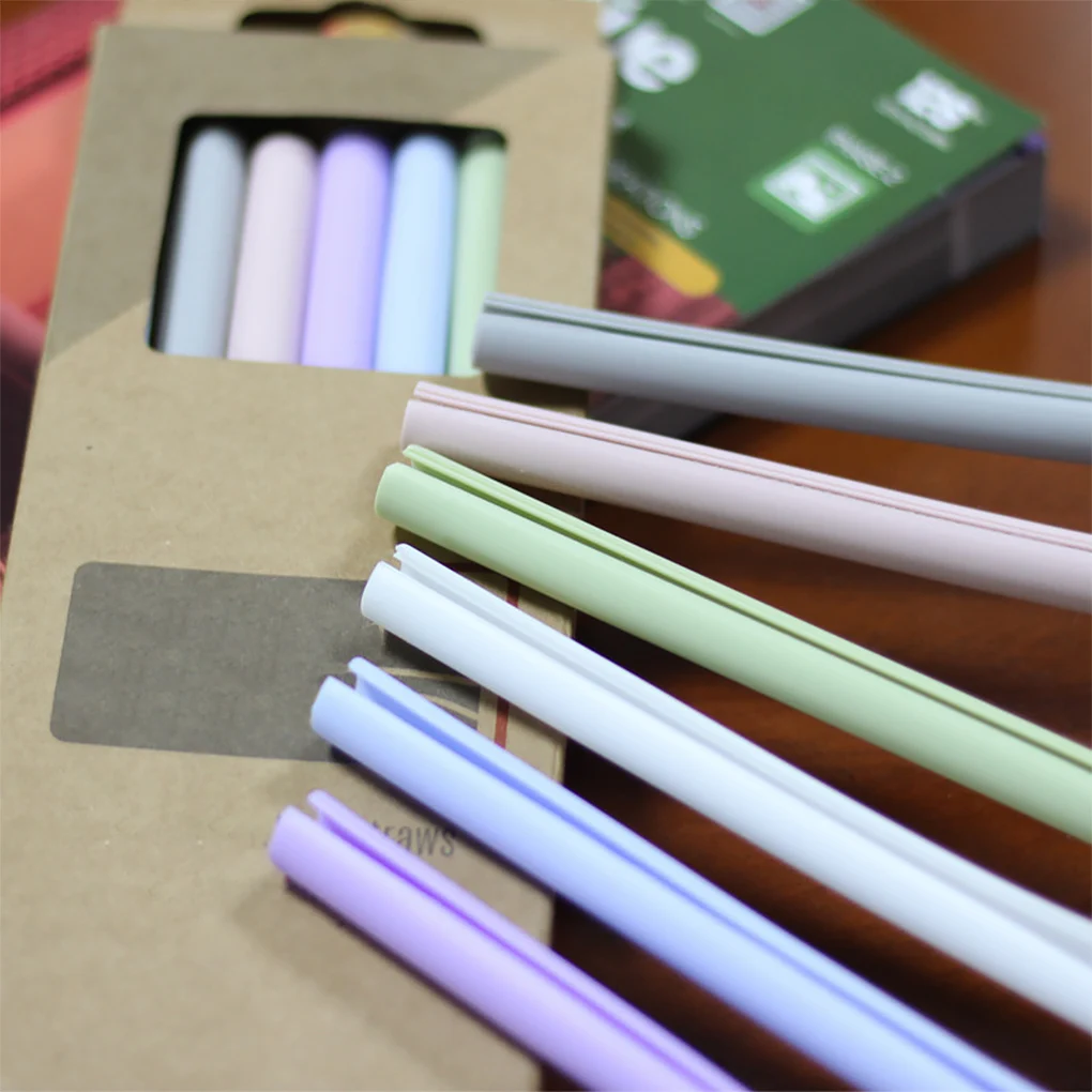 6 шт. многоразовые силиконовые соломинки для напитков | Дом и сад