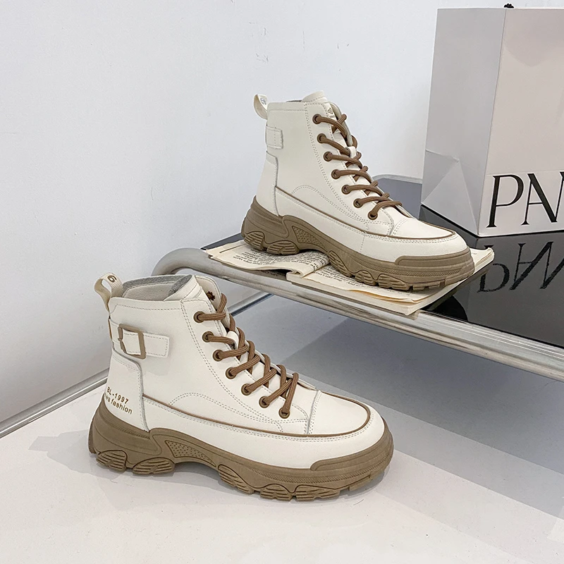 

Autumn New In Anti-slip Wear-Resisting Martin Boots Aatch The British Wind Thick Bottom Show Thin Trend Temperament Higher Shoe