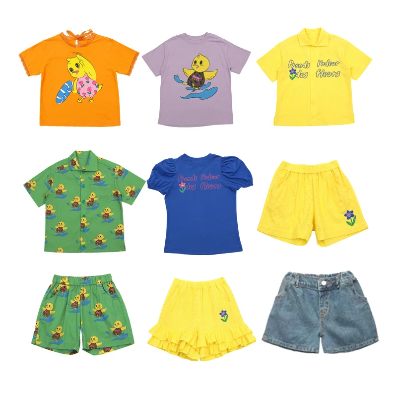 

2022 Summer Children's T-Shirt Korean Version of the Same Boys' Cartoon Top Printed Short Sleeved Shirt New Casual Girls' Shorts