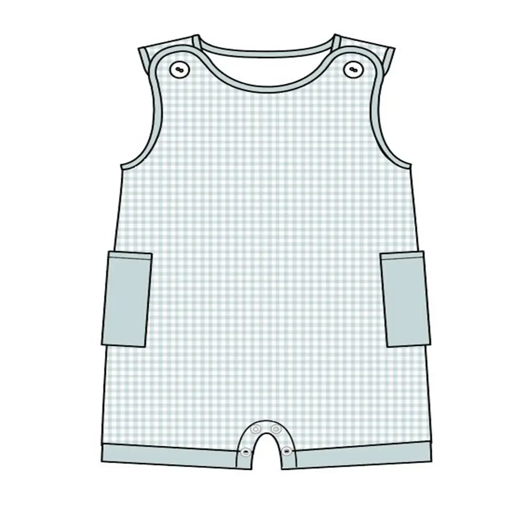 

New Born 0-3T Jumpsuit Baby Boy Clothes Mint Lattices Bubble Infant Romper Babi Short Solid Color Bodysuit Bebe Cute Outfit