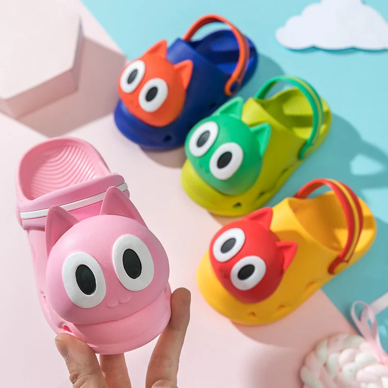 

New Kids Slippers for Boys Girls Cartoon Shoes 1-3 Years Non-slip Flip Flops Baby Beach Shoes Summer Toddler Slippers for Home