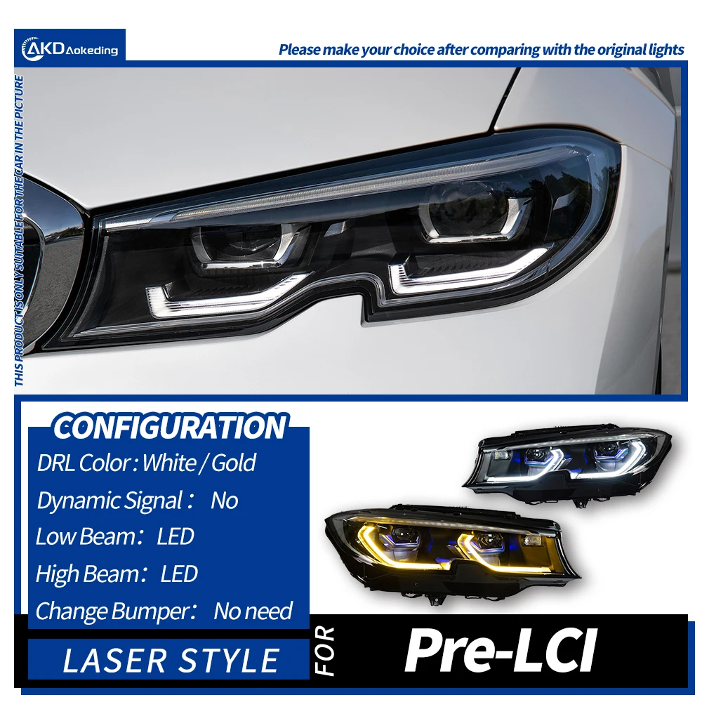 

Автомобильные фары для BMW G20 G28 Светодиодные фары 2018-2021 Фары 325i 320i DRL Указатель поворота Дальнего света Лазерная ложка Линза проектора
