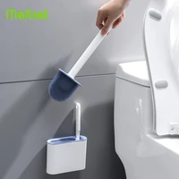 toilet brush set wall hanging silicone tpr soft bristles toilet bowl brush with drain holder cleaning tool bathroom accessories