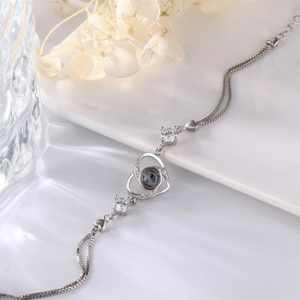 

Personalized Photo Bracelet Box Chain Custom Projection Bracelets Customized Picture Couple Bracelet Jewelry Memorial For Women