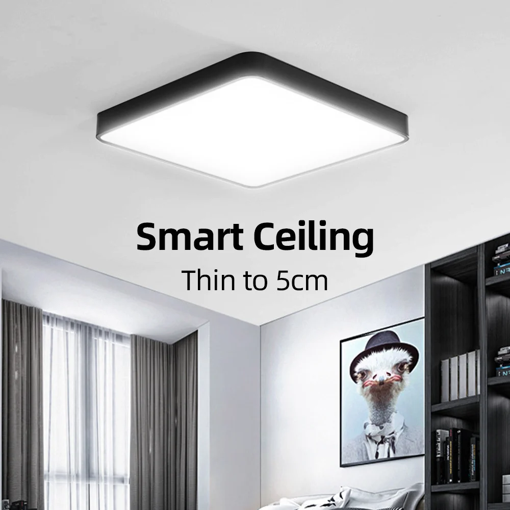 

Square Modern Led Ceiling Lamp 220V Ceiling Lights Ultra Thin Panel Light for Bedroom Kitchen Living Room Indoor Home Decoration