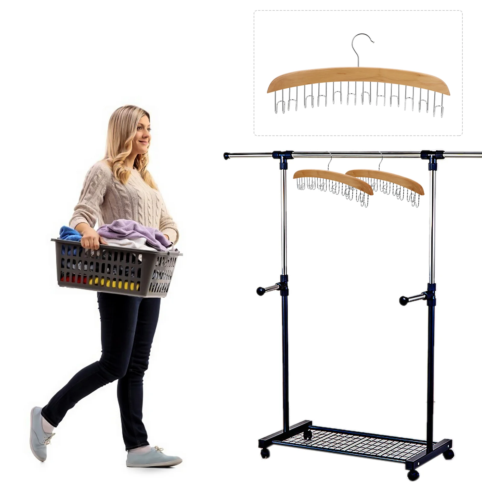 

1pc Tie Hanger Organizer Tie Rack for Closet Tie Hanger Holder Organizer Hook Neck Tie Rack Rotating Tie Rack