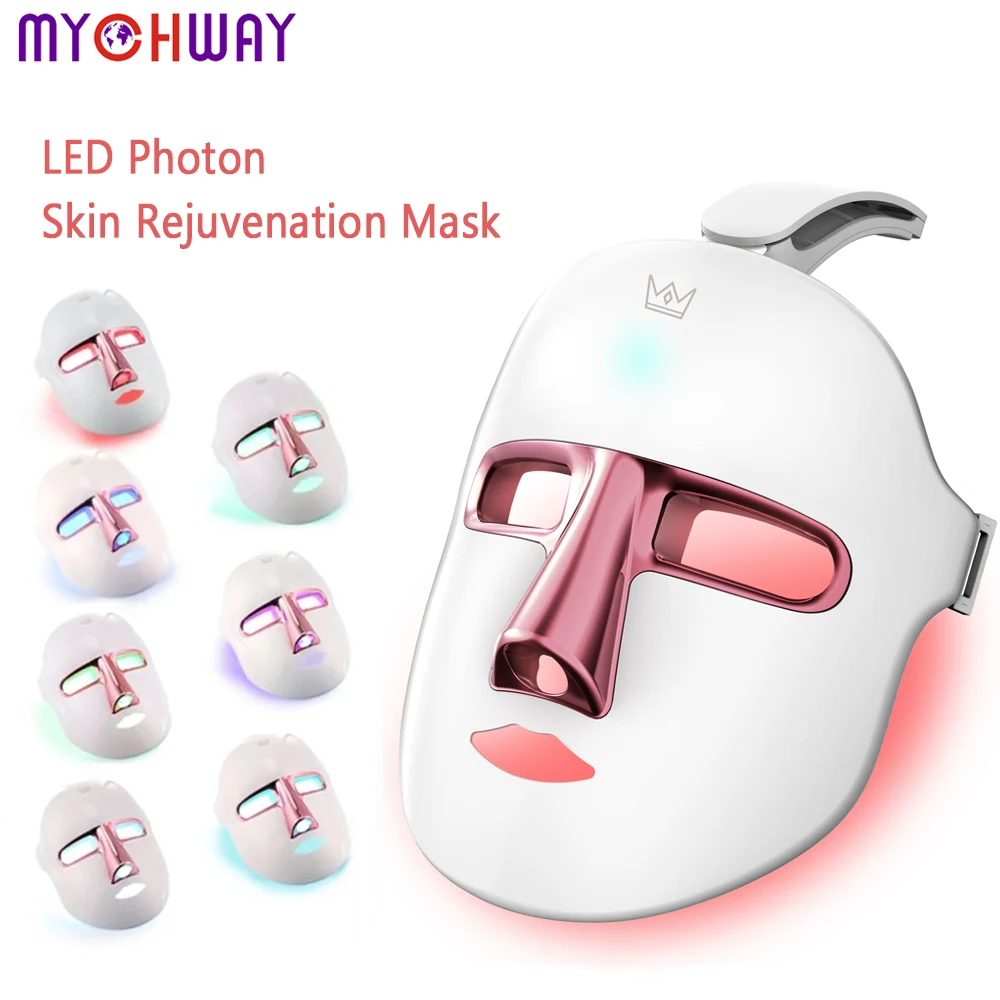 Перезаряжаемая фотоновая косметическая маска 7 цветов фототерапия омоложение