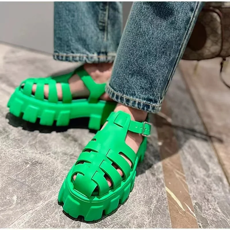 

Summer Platform Women's Sandals 2023 New Closed Toe Hollow Outs Rome Sandals Plus Size Women Casual Beach Shoes Zapatos Mujer