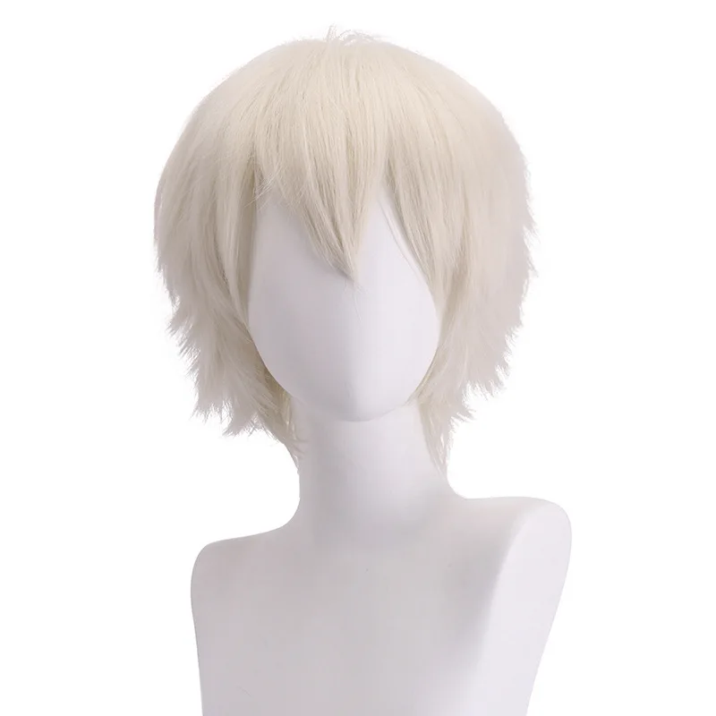 Дешевые мужские синтетические короткие пушистые волосы светильник-розовые