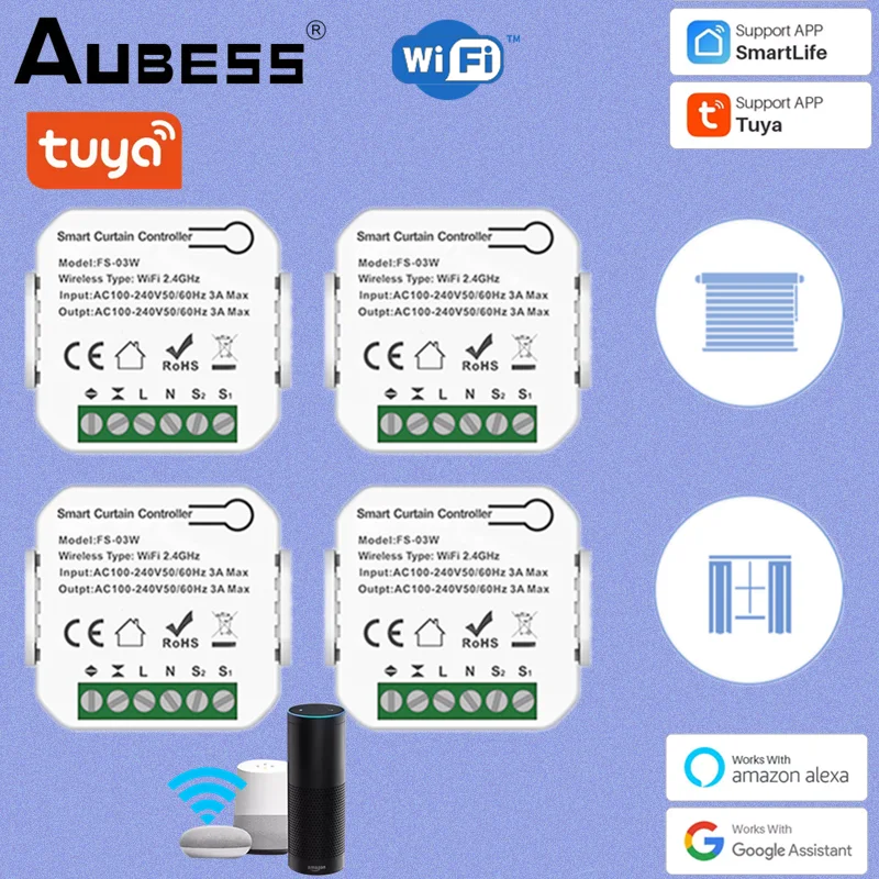 

Tuya Smart Curtain Switch WiFi Switch Module Dimmer Curtain Switch Smart Life App Remote Voice Control For Alexa Google Home