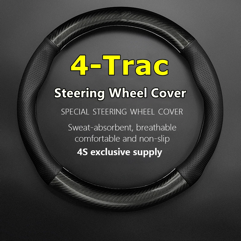 

Fiber Leather For Ford 4-Trac Steering Wheel Cover Genuine Leather Carbon Fiber Fit 4Trac