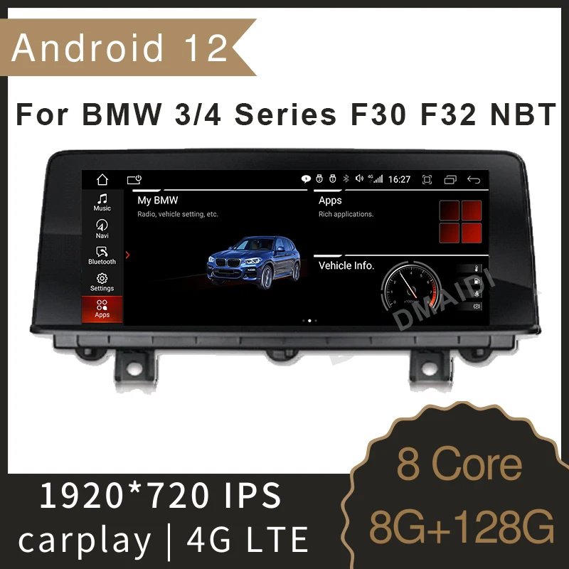 

10.25/12.5inch Car Multimedia Player Android 12 8 Core 8G+128G GPS Navigation For BMW 3/4 Series F30 F31 F34 F32 F33 F36