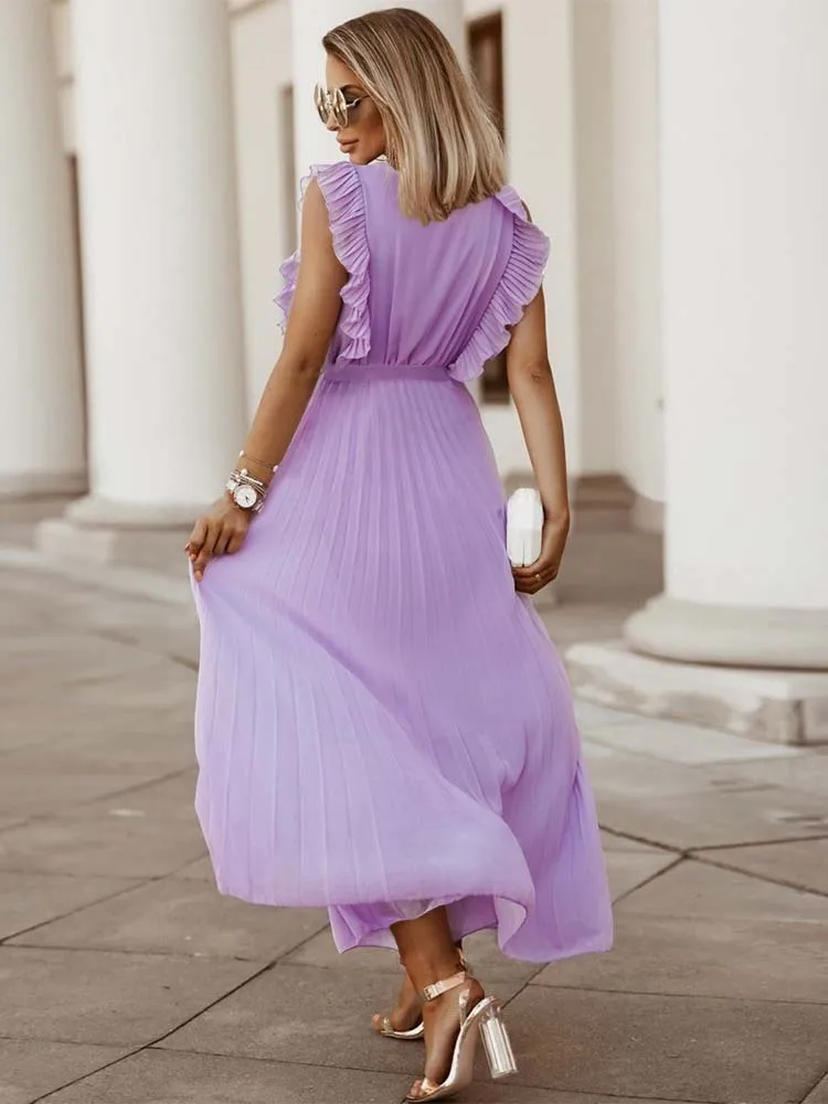 Женское пляжное платье в европейском стиле элегантное модное Плиссированное