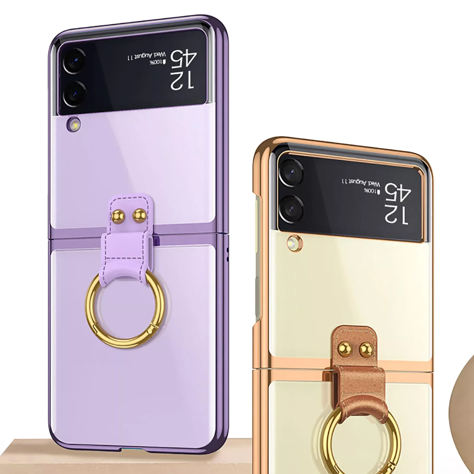 

Противоударный чехол для телефона с кольцом-держателем для Galaxy Z Flip 3, задняя крышка для Galaxy Z Flip Zflip3, чехол с кольцом-подставкой