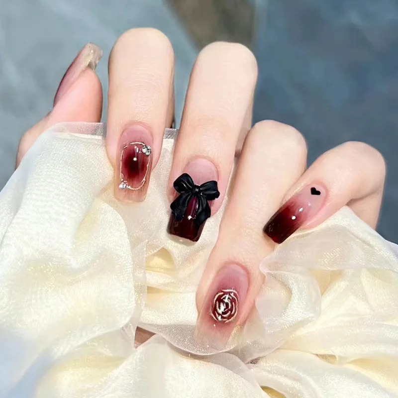

24pcs/Box Fake Nails Patches Pink Artificial Nude Press on Nails Women Wearable Nail Art Stickers Full Finished False Nai