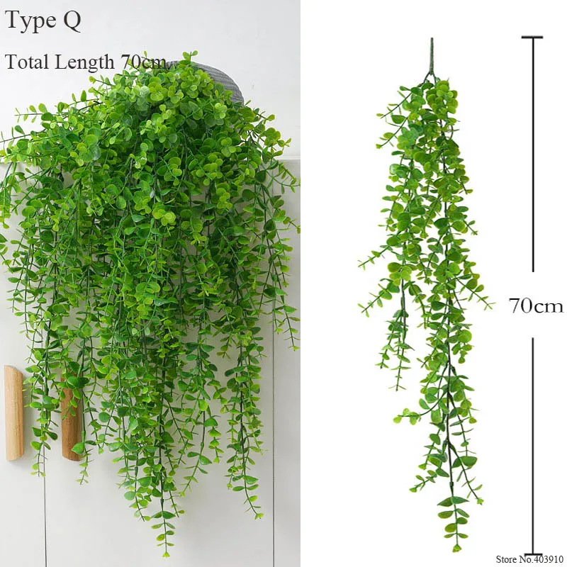 5 forks green Hanging Plant Artificial Plant Willow Wall Home Decoration Balcony Decoration Flower Basket Accessories images - 6
