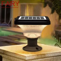FAIRY Outdoor Solar Post Lamp Modern Creative LED Courtyard Waterproof Column Light for Garden Balcony Villa Porch Decor