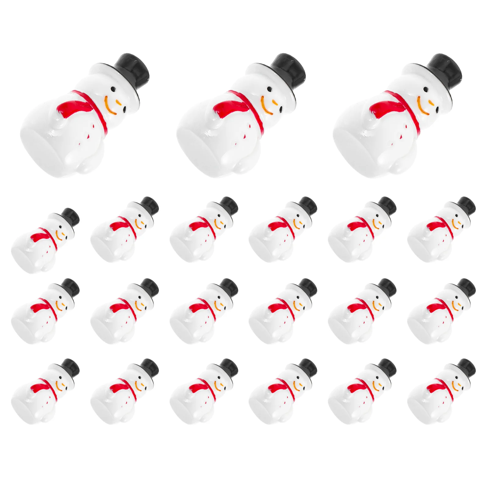 

80Pcs Mini Christmas Snowman Figurines Miniature Snowman with Hat Resin Snowman Decoration for DIY Crafts Projects Xmas