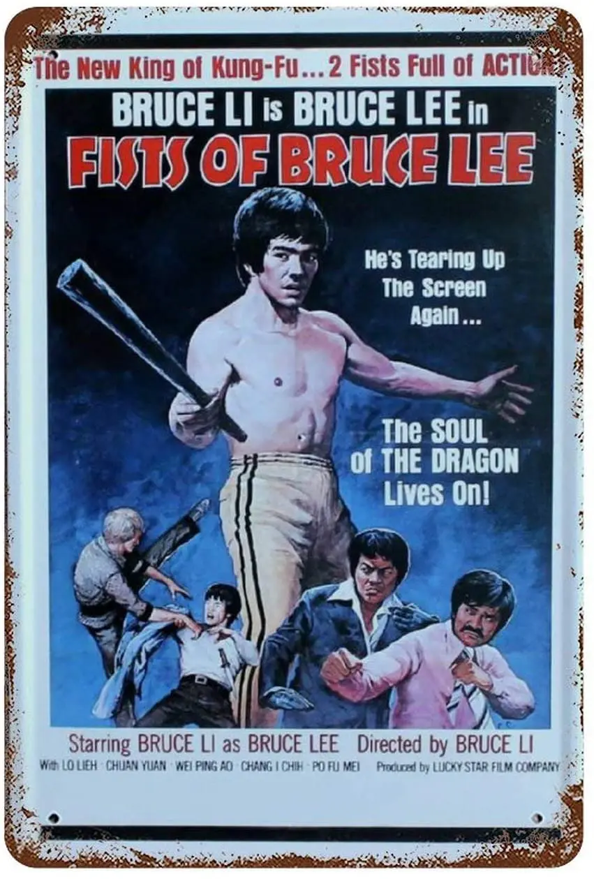 Плакат Брюса Ли Оловянная вывеска на стену ретро металлический постер для бара