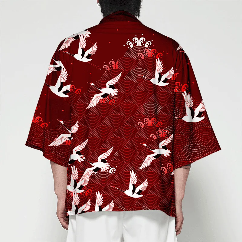 

Japanese Fashion Kawaii Clothes Kimono Cosplay Anime Samurai Men Shirt Blouse