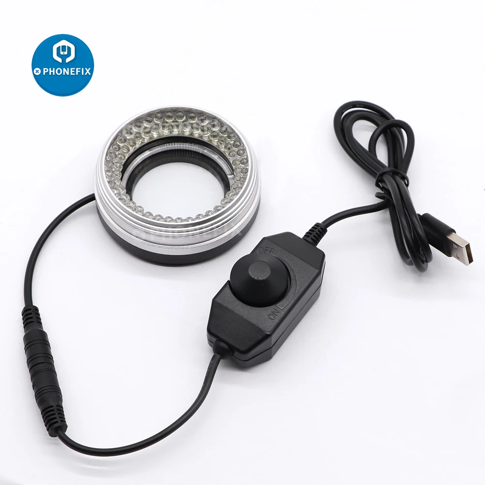 

72 LED SMD USB Adjustable Ring Light Circle Illuminator Lamp 110V-220V for Industrial Stereo Microscope USB Video Camera
