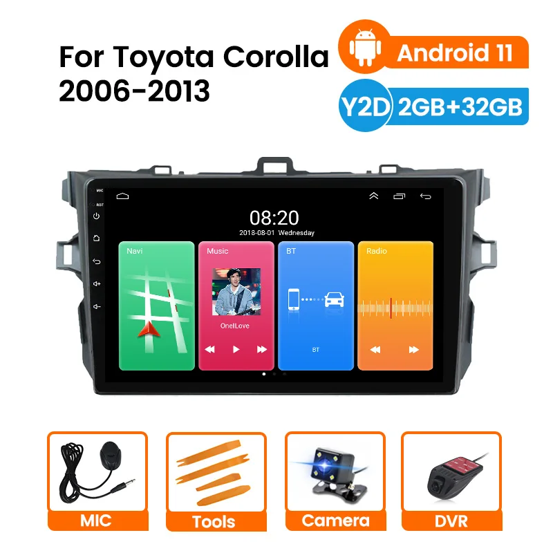 

Автомагнитола 2 din Android 11, мультимедийный плеер для Toyota Corolla E140/150 2006 2007 2008 2009 2010 2011 2012 2013 2 din GPS без DVD