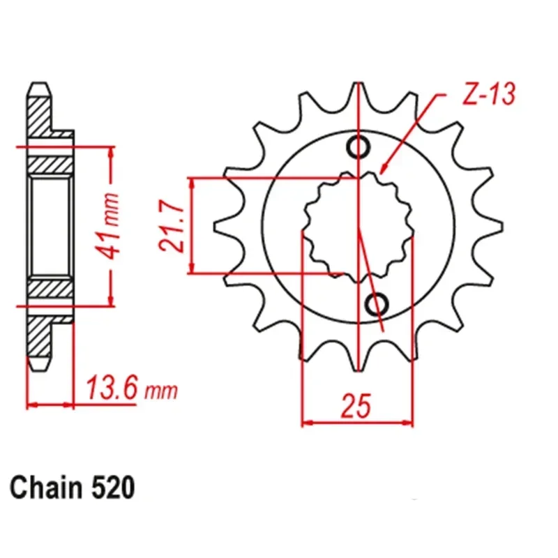Передняя Звездочка для мотоцикла Kawasaki Road Ninja ZX-6R ZX600 98-02 ZX636 02-06 ZX-6RR 03-06 520 Chain 13T 14T 15T