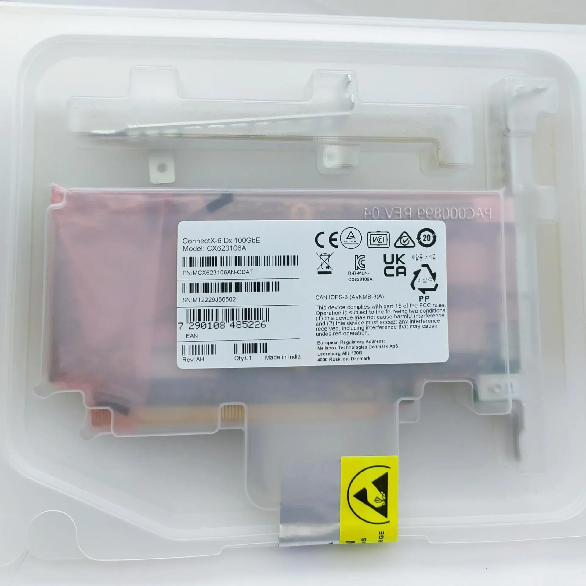 Mellanox MCX 623106 AN-CDAT ConnectX-6 100GbE Двухпортовая карта адаптера QSFP56 PCIe 4.0 x16 Crypto Tall Bracket