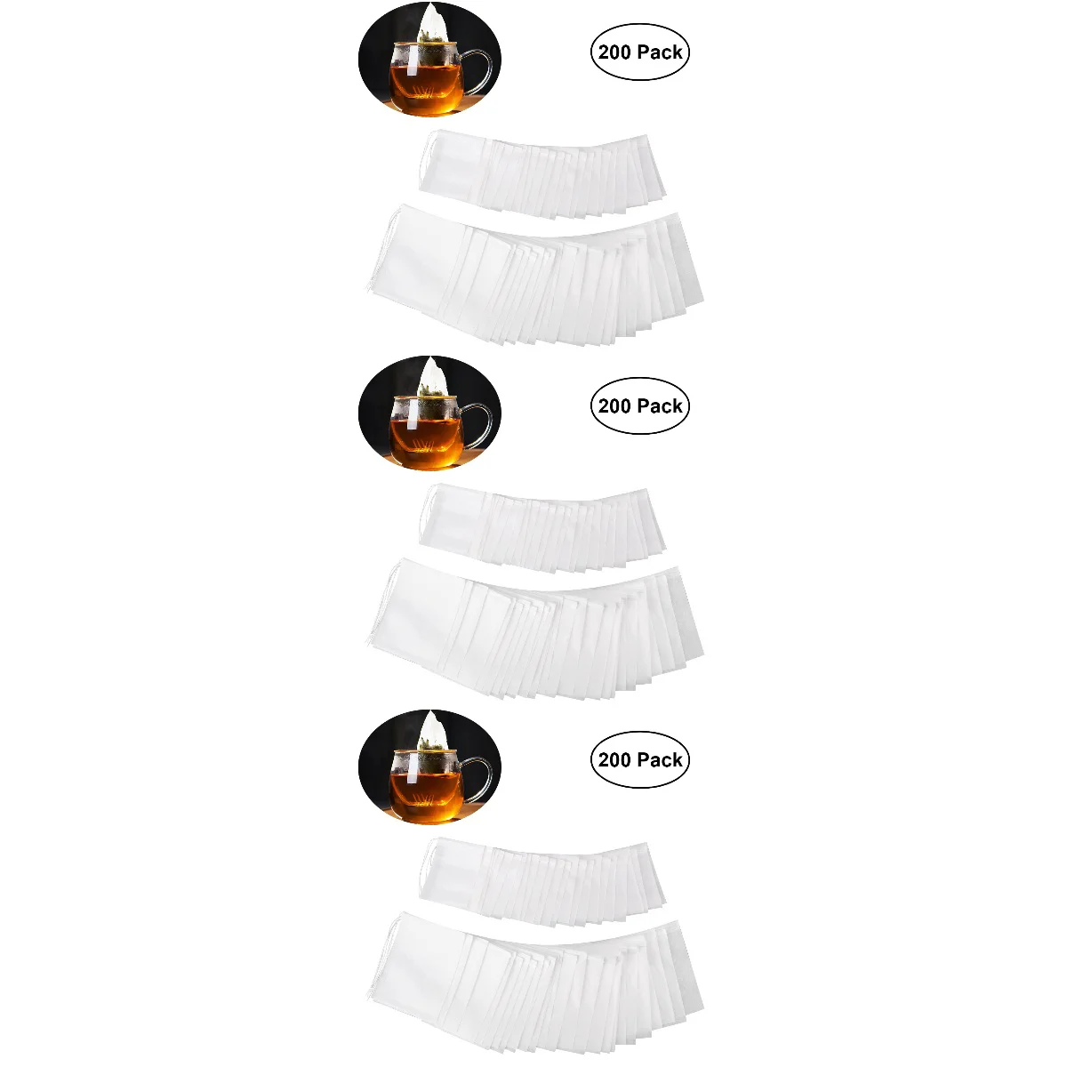

OUNONA 600 Drawstring Tea Bags Filter Paper Empty Tea Bags for Powder Loose Leaf Tea