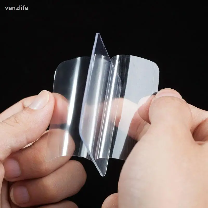 

20pcs/vanzlife Strong suction auxiliary stickers waterproof double cellophane tape strips non-trace tile hooks paste stick