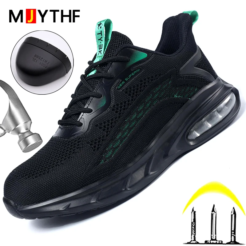 Safety Shoes Men Women Air Cushion Shoes Work Sneakers Steel Toe Cap Indestructible Shoes Breathable Puncture-Proof Men Boots