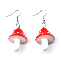 cute mushroom pendant earrings simple sweet ear jewelry