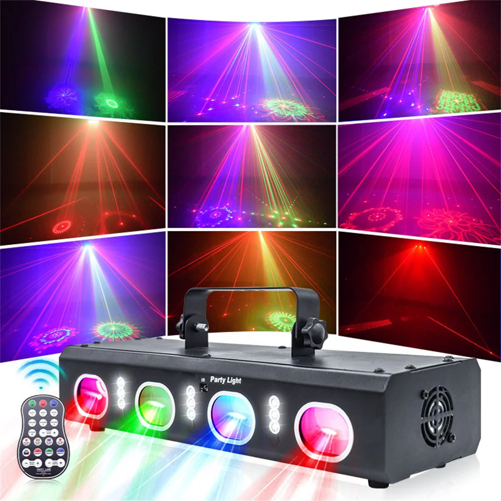 

RGB DJ Disco Laser Beam Line Light Projector Stage Lighting Effect Strobe Sound Dance Party Wedding Holiday Bar Club DMX Lights