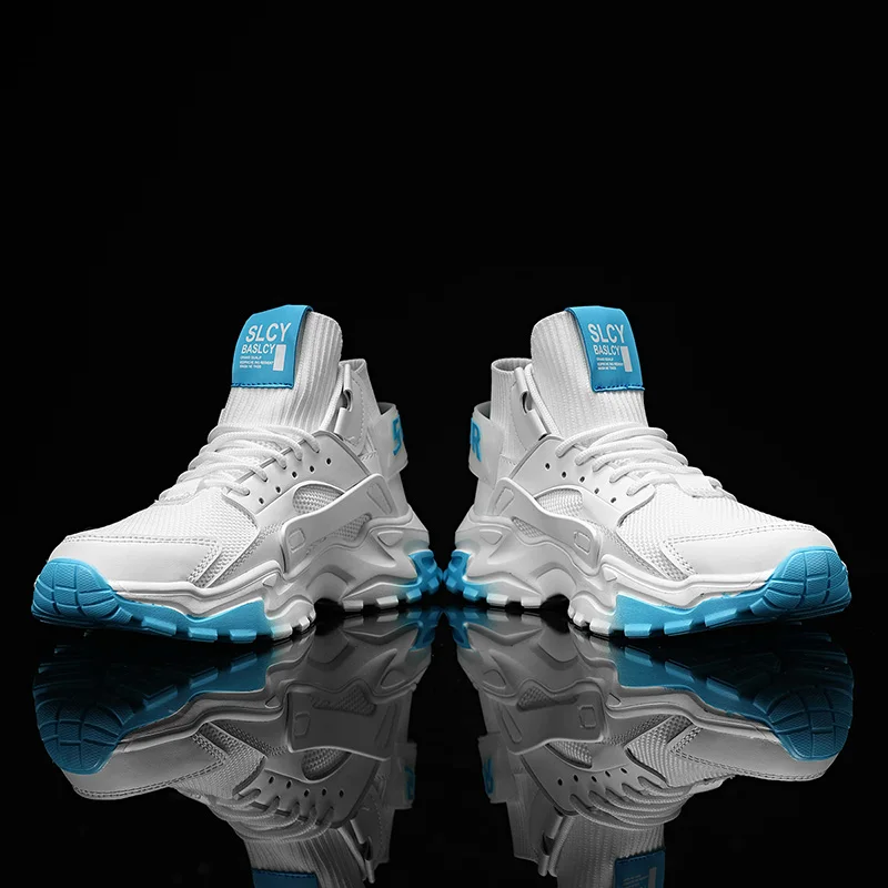 Damyuan Men's Fashion Casual Sneakers  Design Non-slip Men Sports Shoes Breathable Tennis Training Shoes thick sole Cunk shoes