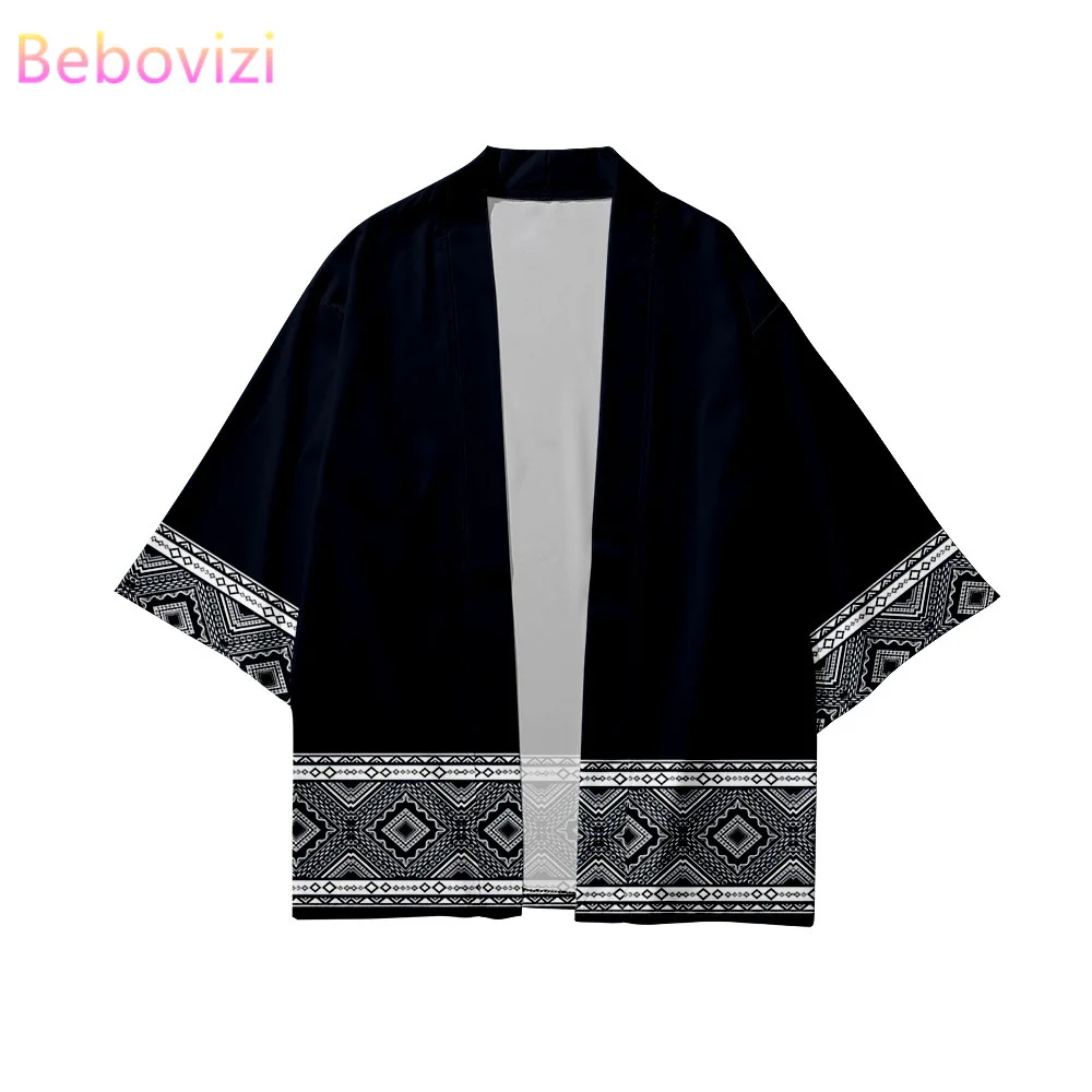 

Camisa holgada con estampado tradicional para hombres y mujeres, cárdigan japonés Harajuku, Kimono, Tops, bl Creative