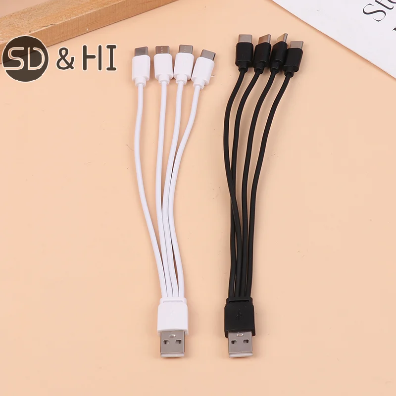 20 см 4 в 1 USB C зарядный кабель порта USB-разветвитель типа разъем для мобильных