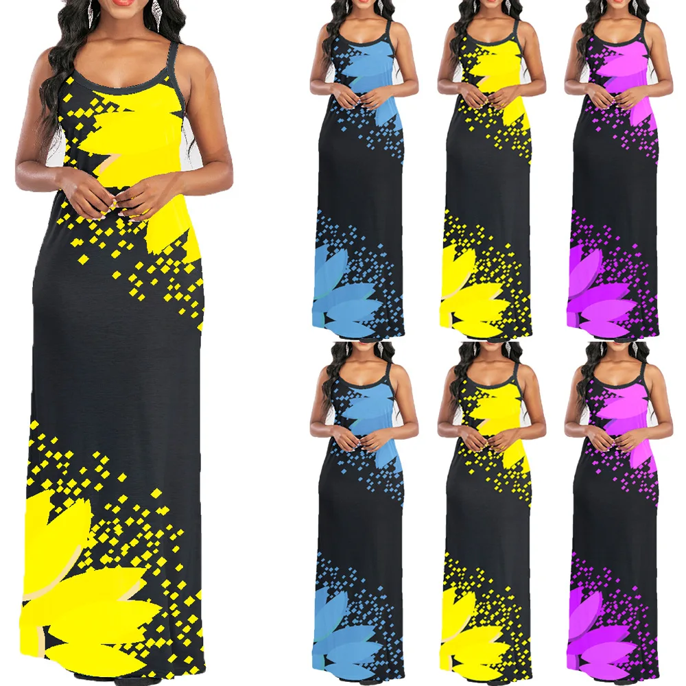 

Personalized Flower Positioning Printing Slip Dress Spot
