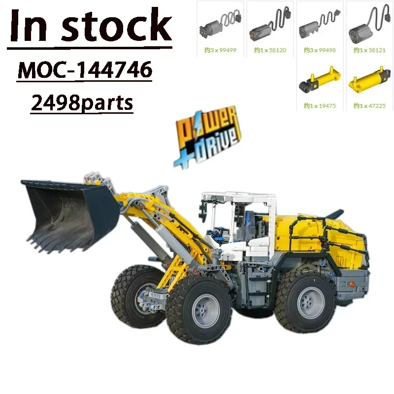 MOC- 144746 Электрический экскаватор-погрузчик в сборе модель строительного блока
