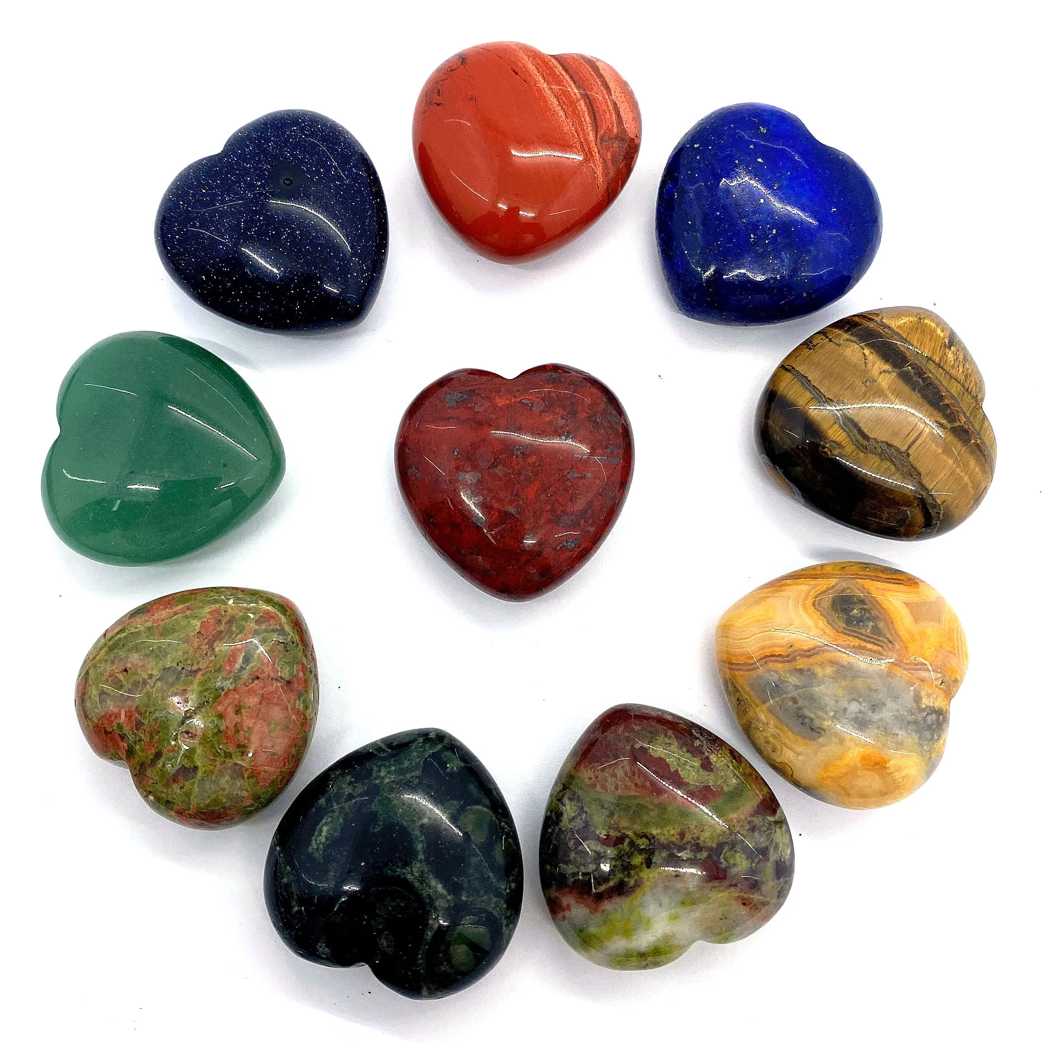 

1Pc Heart Shaped Cabochons Natural Semi-precious Stone Ring Surface 36 Colors 30x30x14mm Sizes DIY Making Rings No Hole