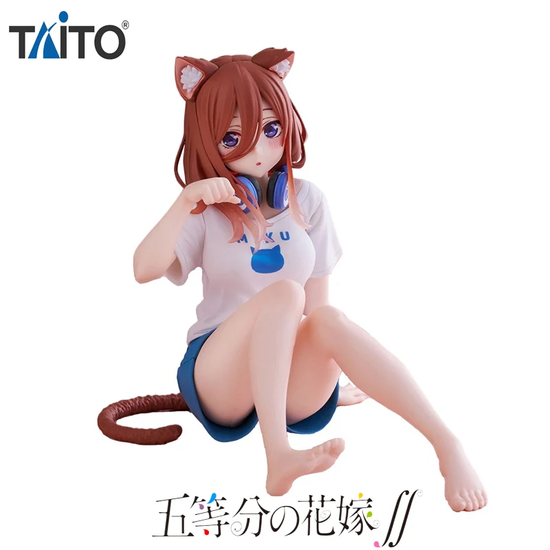 

TAiTO Desktop Cute The Quintessential Quintuplets Nakano Miku Cat Room Wear Ver. PVC 13CM Anime Action Figures Model Toy