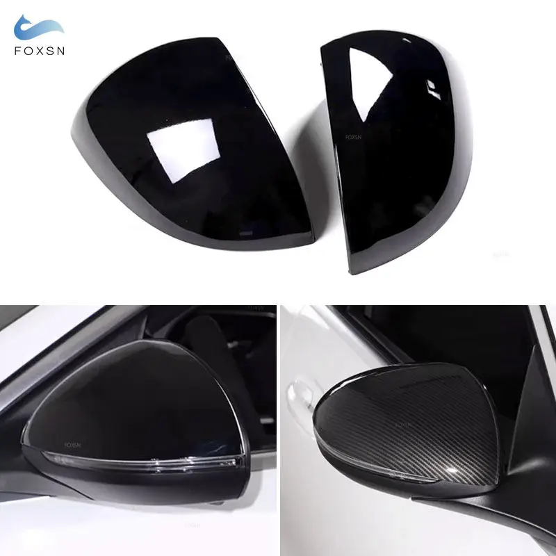 

Car Side Rearview Mirror Cap Cover Trim For Mercedes Benz C Class W206 2022 C200 C300 C260 Carbon Texture / Glossy Black Color
