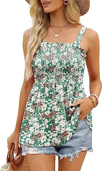 

Women's Shirt 2023 Summer Fashion New Solid Color Camisole Vest Ruffle Frill Top Female